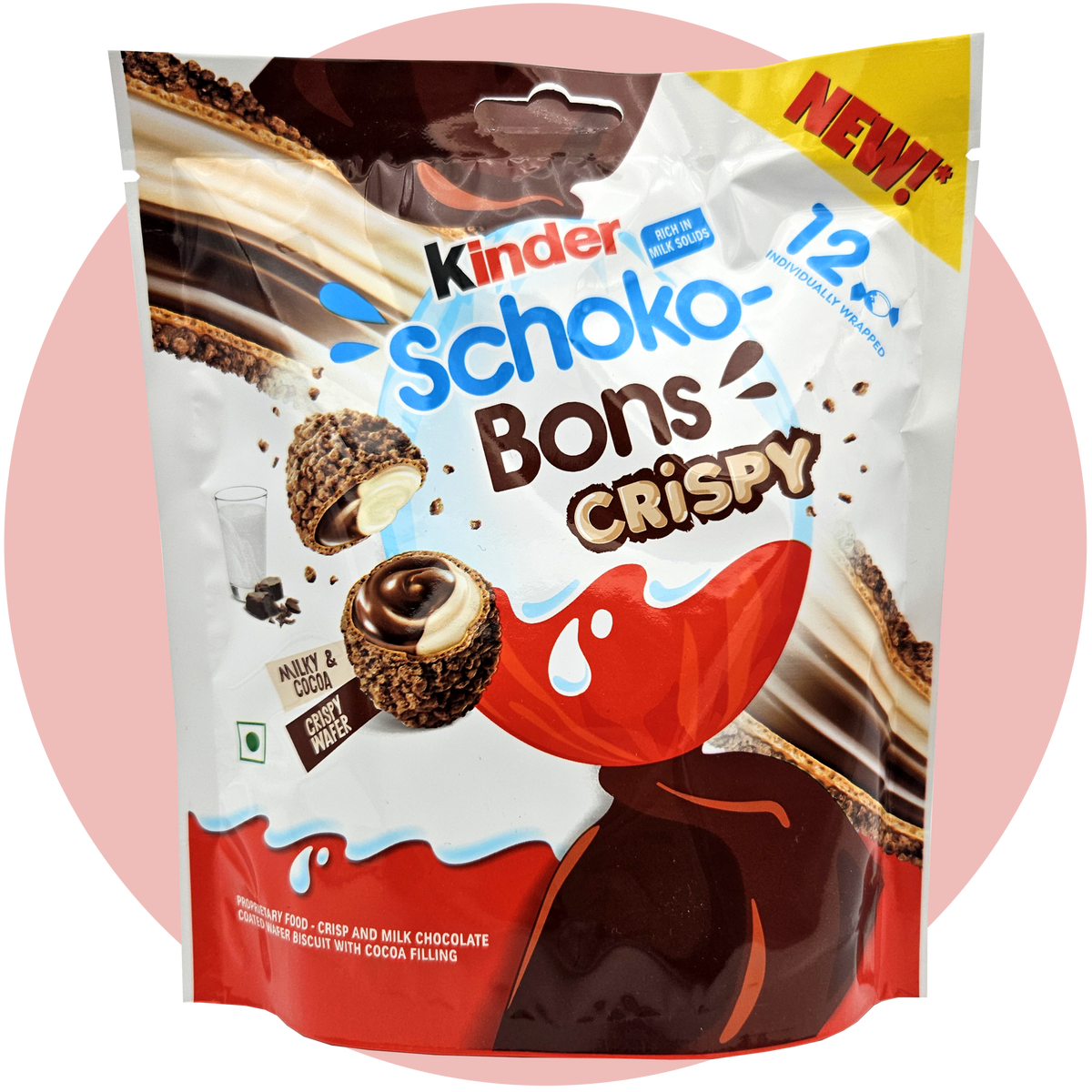 Schoko Bons Crispy – Knusprige Schoko Kugeln mit Milchcreme Füllung