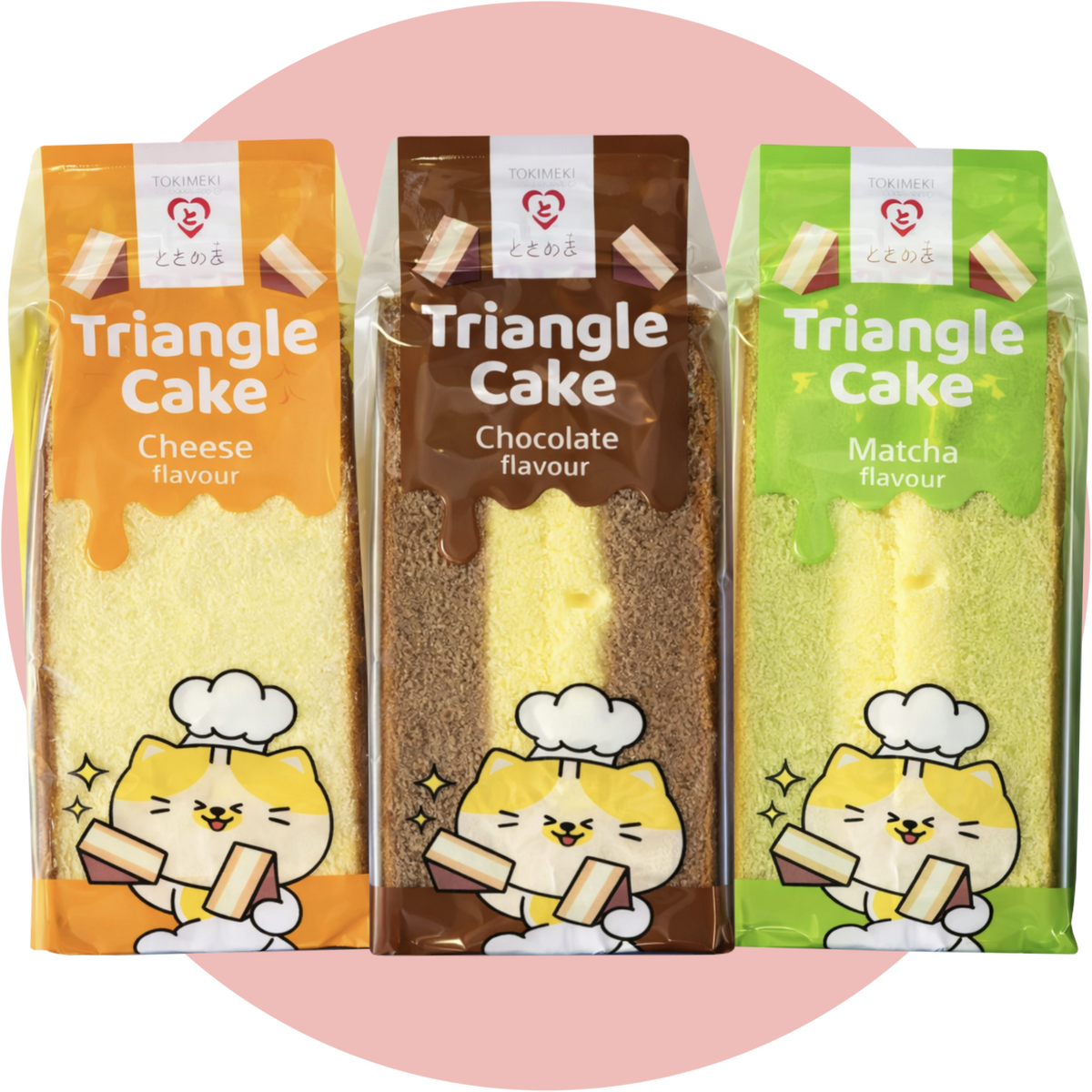 Tokimeki Triangle Cake Bundle mit Cheese Chocolate und Matcha Kuchen Snacks