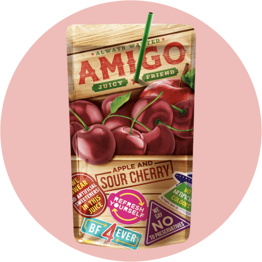 Amigo Cherry – Fruchtiger Softdrink mit Kirschgeschmack im roten Trinkpäckchen