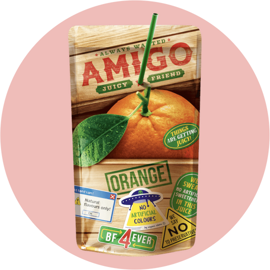 Amigo Orange – Fruchtiger Softdrink mit Orangengeschmack im orangenen Trinkpäckchen