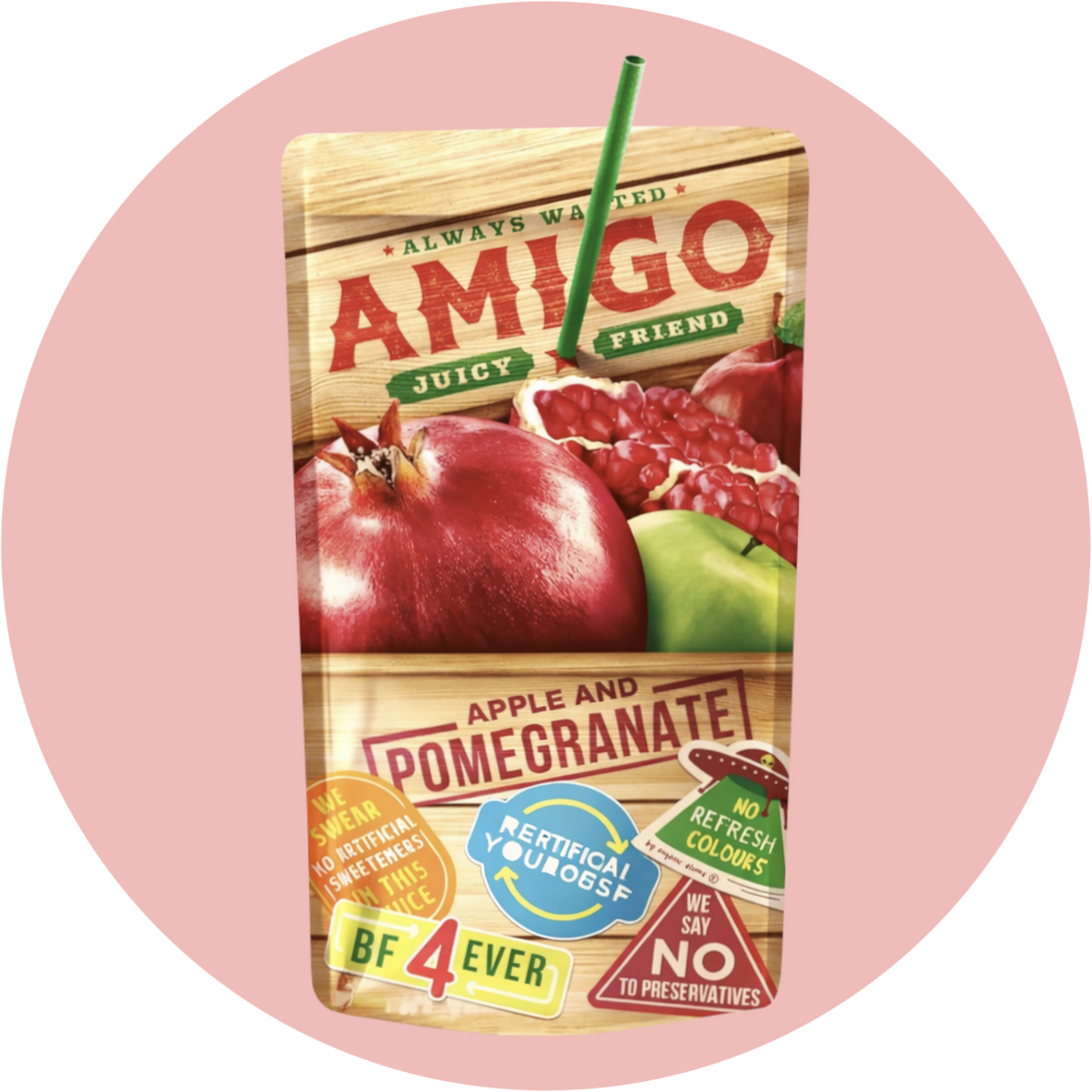 Amigo Pomegranate – Granatapfel Softdrink im coolen Trinkpäckchen