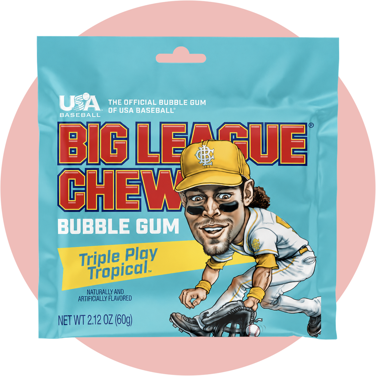 Big League Chew Triple Play Tropical Bubble Gum mit tropischem Fruchtgeschmack