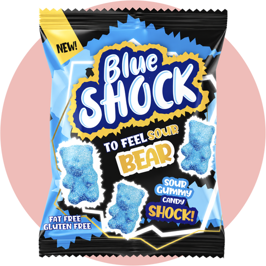 Blue Shock Sour Bear saure Fruchtgummi Bären Halal mit intensivem Fruchtgeschmack