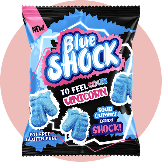 Blue Shock Sour Unicorn saure Fruchtgummi Einhörner mit intensivem Sour Geschmack