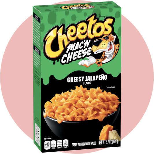 Cheetos Mac 'n Cheese Jalapeno – Würzige Macaroni mit Jalapeño und Käsegeschmack in grüner Verpackung
