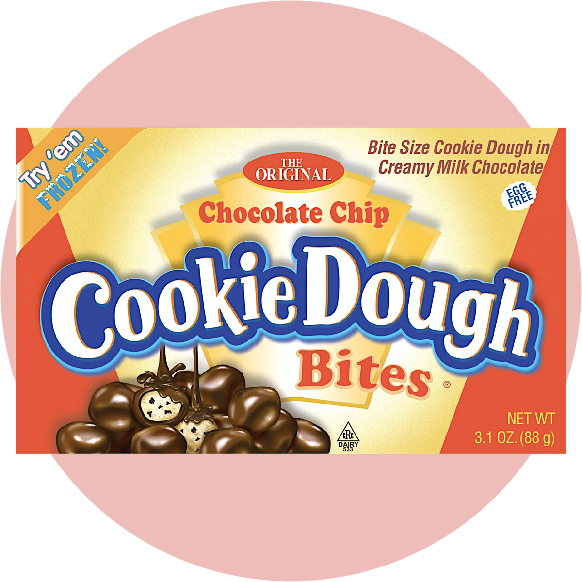 Cookie Dough Chocolate Bites mit Chocolate Chip Keksteig Füllung und Milchschokolade