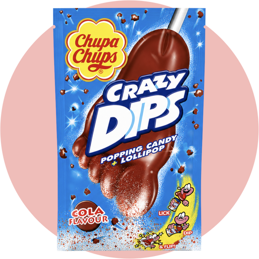 Crazy Dips Cola Fuß Lollipop mit Cola Geschmack und Brausepulver