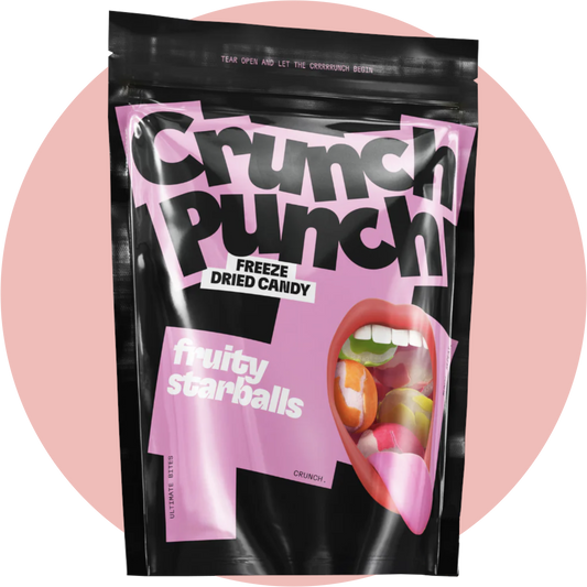 Gefriergetrocknete Süßigkeiten – Crunch Punch Fruity Starballs mit knusprigem Kern und intensiv fruchtigem Geschmack