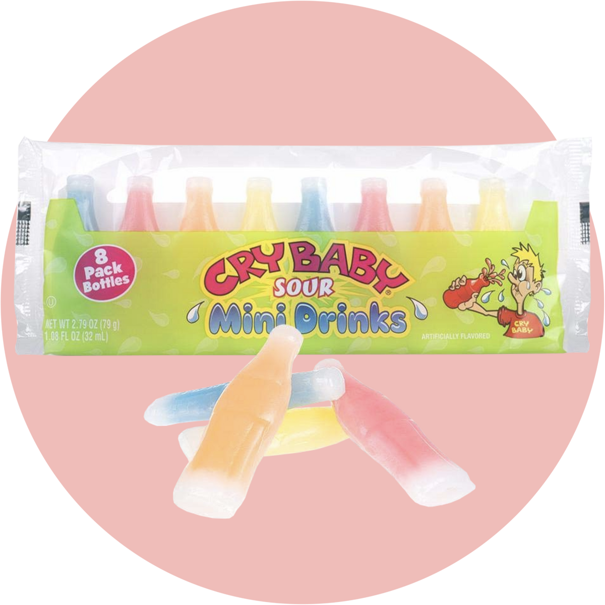 Cry Baby Wax Candy Bottles 8 bunte Wachsflaschen mit saurer Flüssigkeit