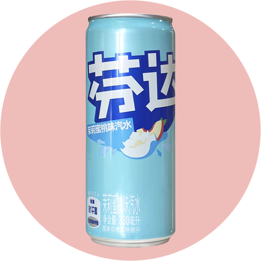 Fanta Jasmin Peach – Erfrischende Limonade mit Pfirsich und Jasmin in einer blauen Dose