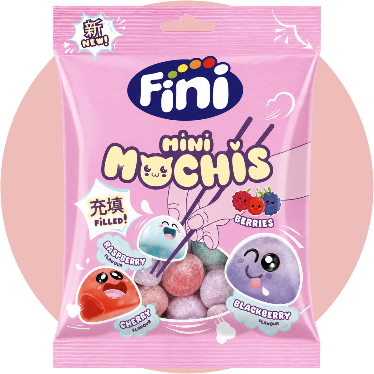 Fini Mini Mochis Berries mit Himbeer-, Kirsch- und Brombeergeschmack