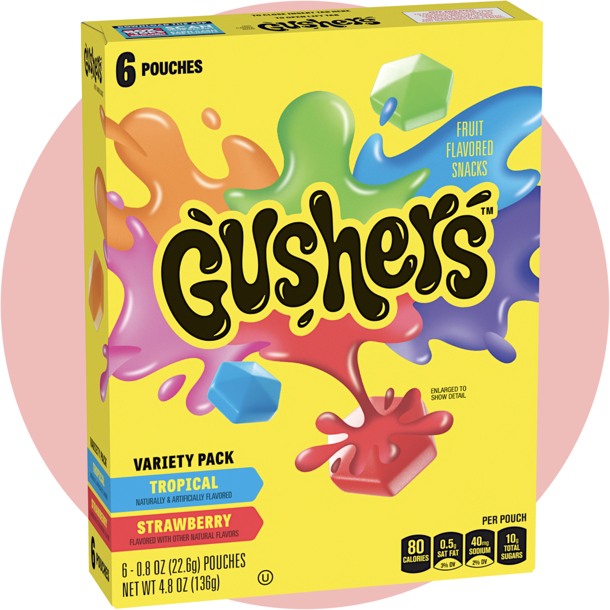 Fruit Gushers Variety Pack mit Tropical und Strawberry Fruchtgummi Flavors
