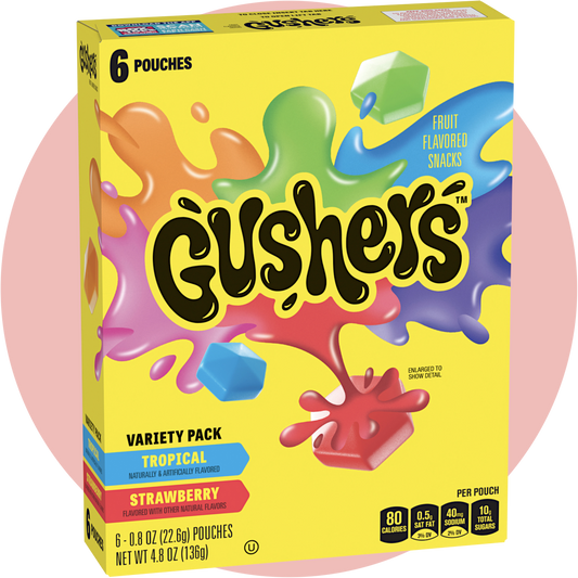 Fruit Gushers Variety Pack mit Tropical und Strawberry Fruchtgummi Flavors