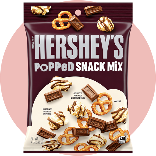 Hershey’s Popped Snack Mix mit Milk Chocolate, Brezeln und Schokoladen-Popcorn