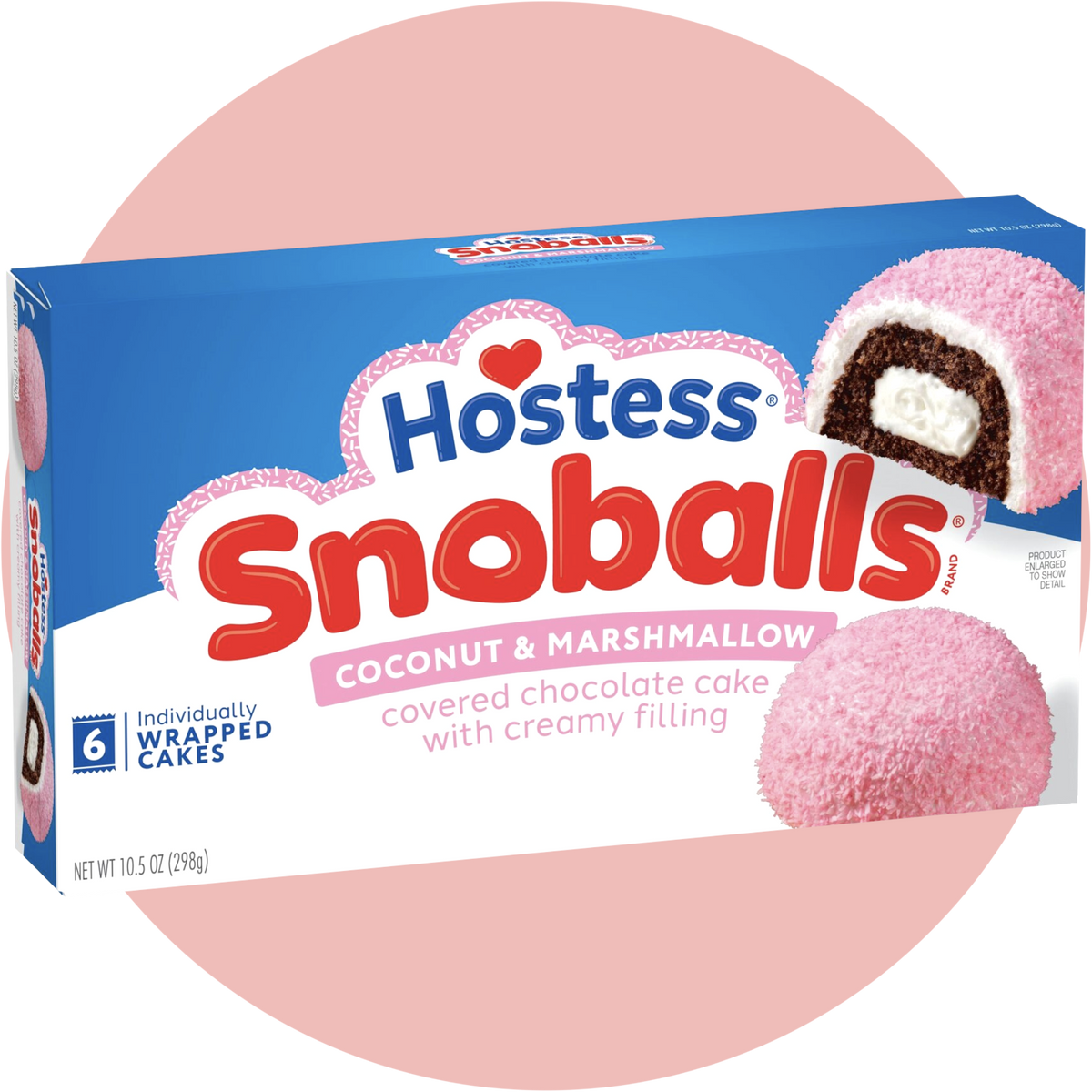 Hostess Snoballs in neuer Verpackung – weiche Schokokuchen mit cremiger Füllung und Kokosüberzug, der bekannte Klassiker aus den USA.