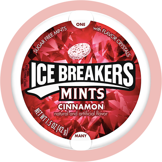 Ice Breakers Cinnamon zuckerfreie Mints mit würzigem Zimtgeschmack und Flavor Crystals