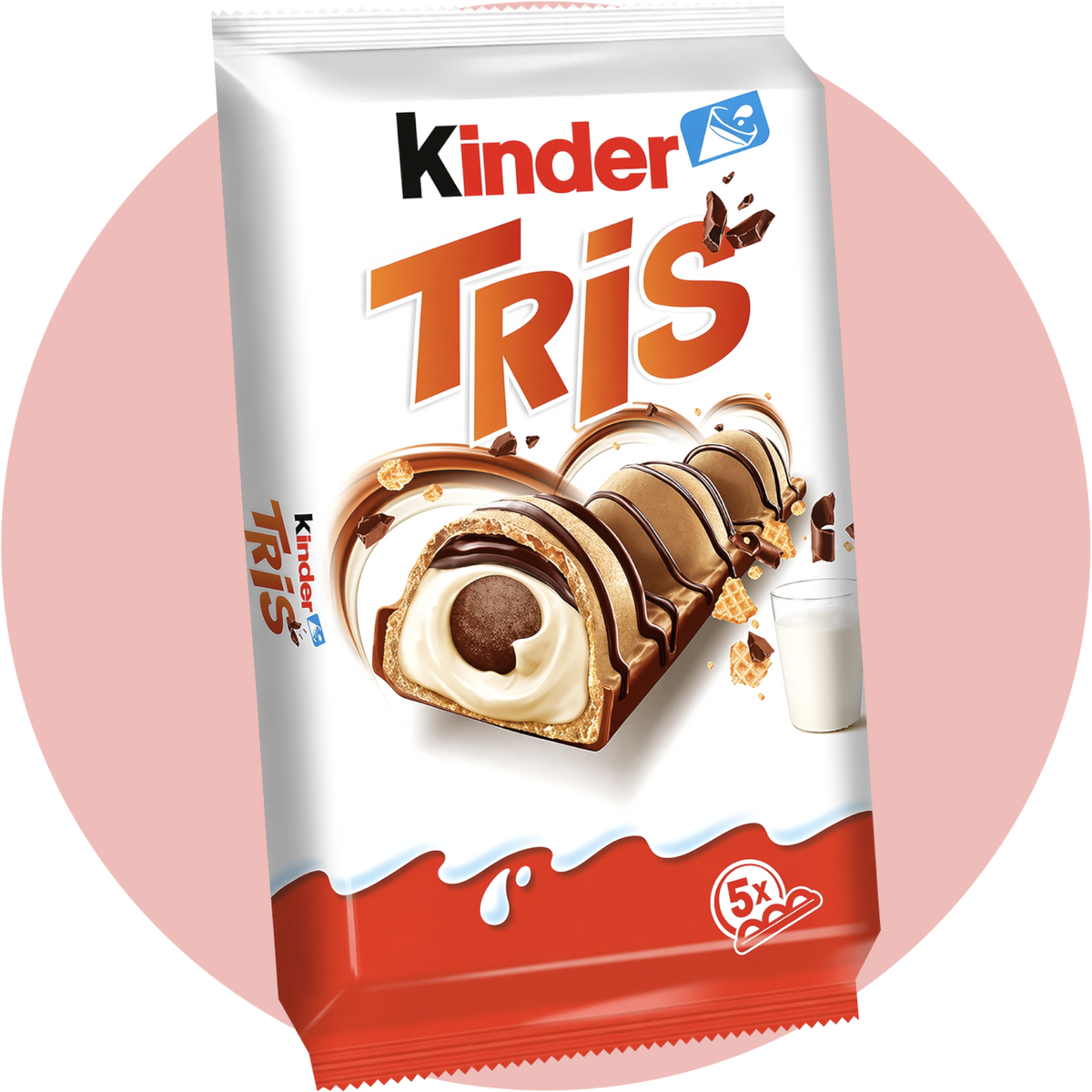 Kinder Tris Riegel mit Milchschokolade cremiger Füllung und knusprigen Schichten