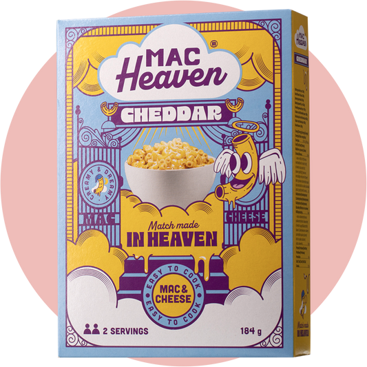 Mac Heaven Mac & Cheese Cheddar – Makkaroni mit cremiger Cheddar-Käsesauce in typischer US-Verpackung