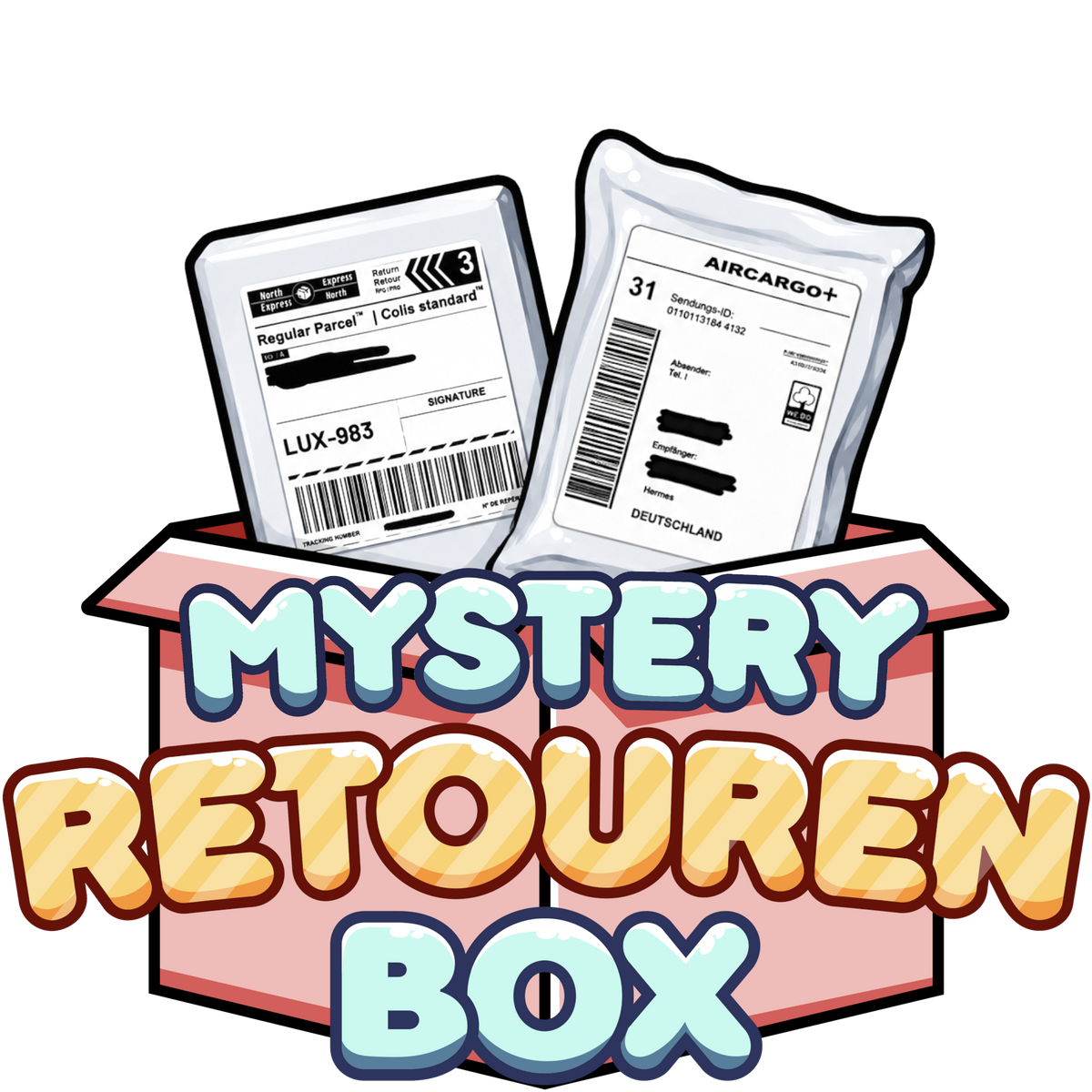 Mystery Retouren Box mit 2 Überraschungsartikeln aus Retouren Paketen und Secret Packs