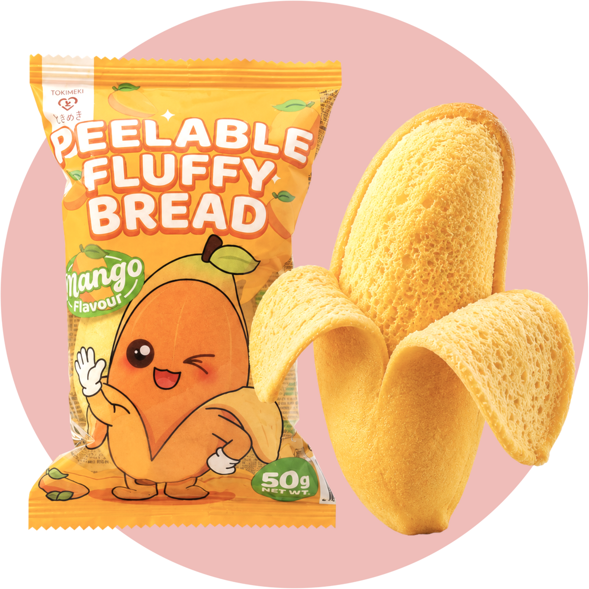 Peelable Mango Bread Tokimeki Cake mit fruchtigem Mango Geschmack
