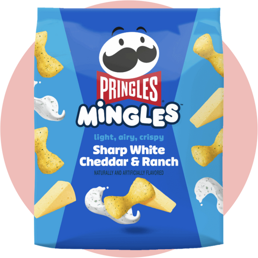 Pringles Mingles Cheddar & Ranch – Knusprige Chips mit Cheddar- und Ranch-Geschmack in einer blauen Packung vereint