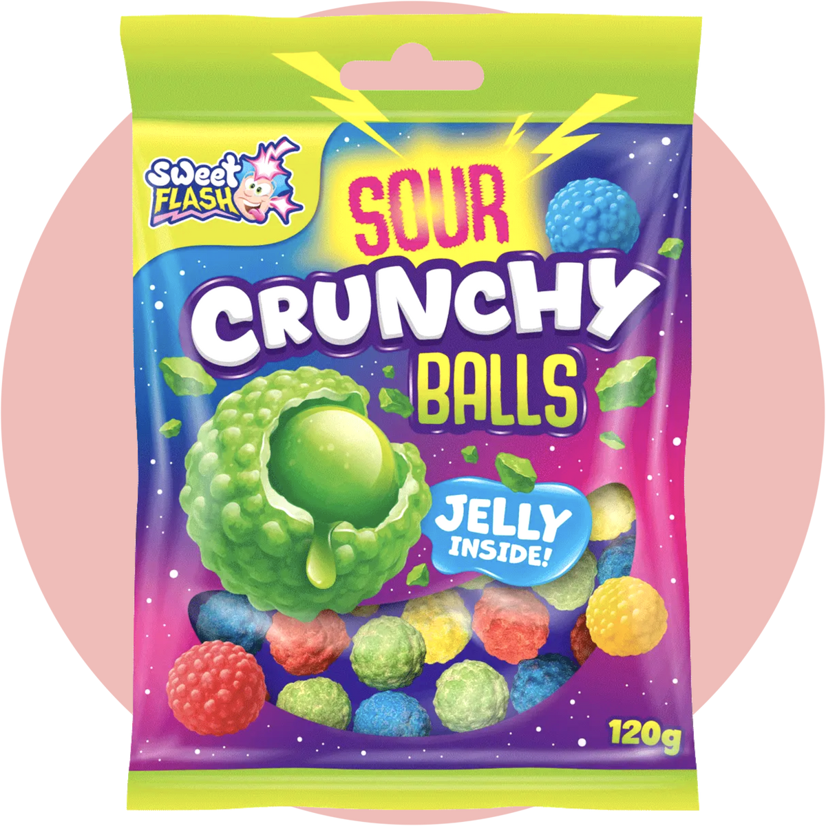 Sour Crunchy Balls - Sweet Flash mit saurem Crunch und Jelly Füllung