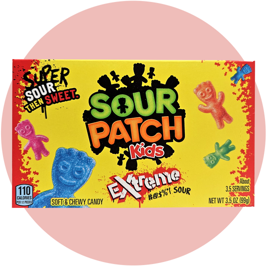 Sour Patch Kids Extreme – Extra saure Fruchtgummis in bunten Farben in gelber Verpackung aus den USA