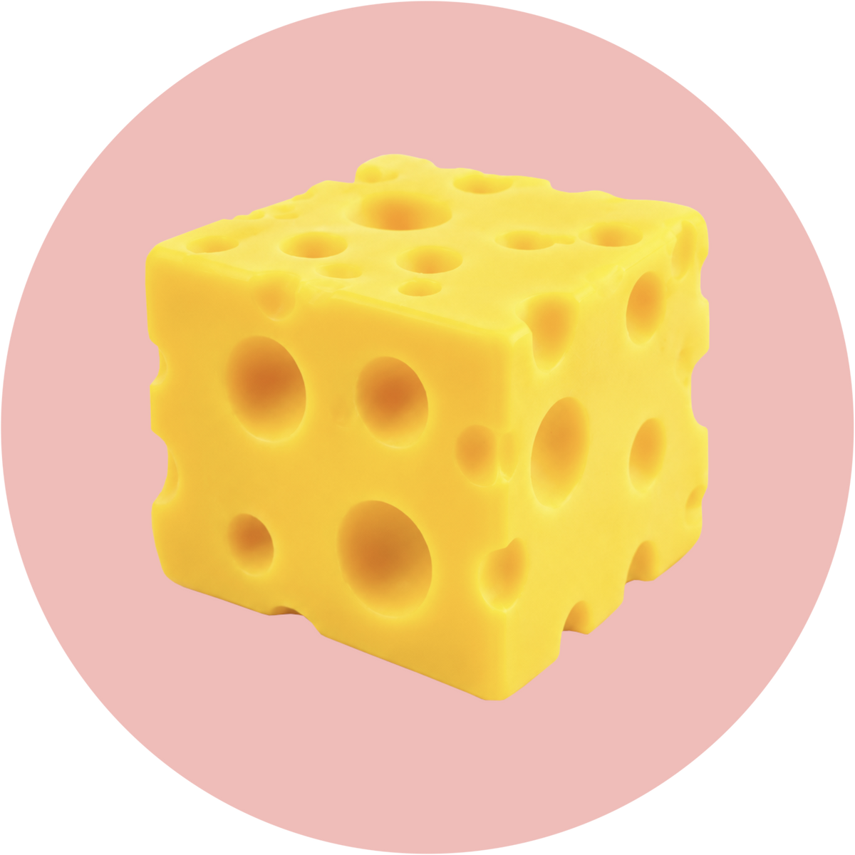 Squishy Käse in Form eines gelben Käseblocks zum Drücken und Entspannen