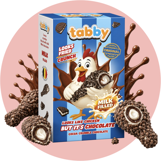 Tabby Chicken Cookie mit Cookie Stückchen und Milchfüllung