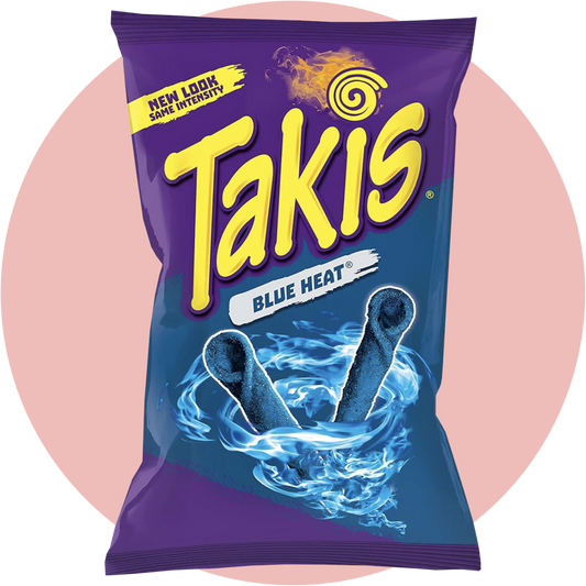 Takis Blue Heat – Scharfe, blaue Tortilla-Rollen mit intensiver Chili-Würze in blauer Verpackung