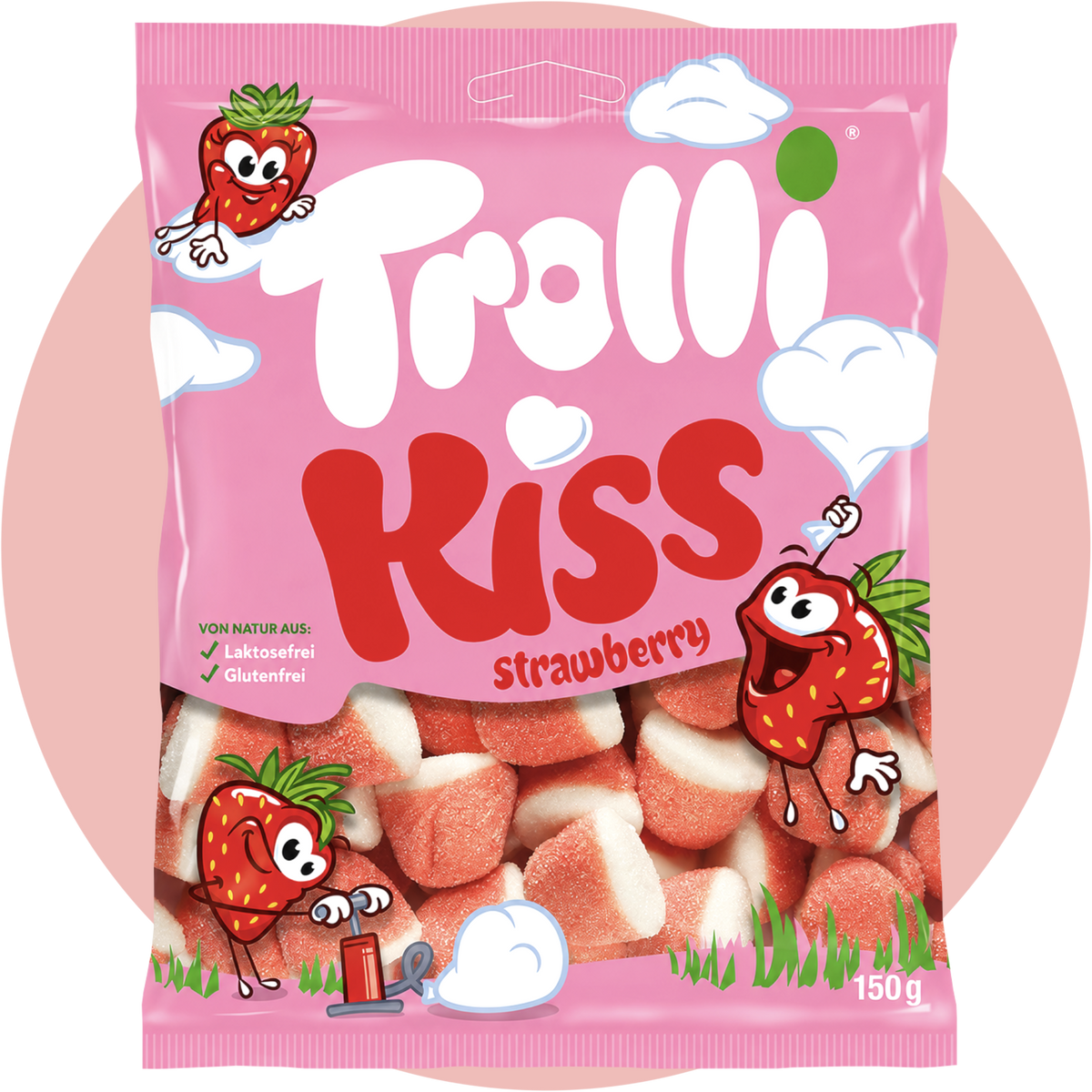Trolli Kiss Strawberry Erdbeer Fruchtgummi mit Schaumzucker