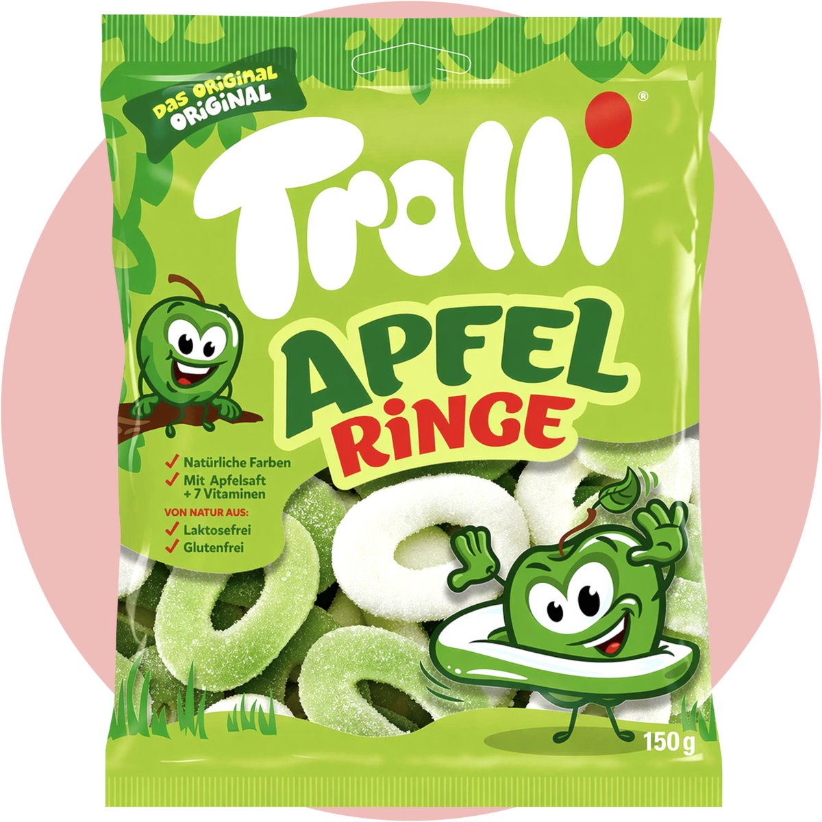 Trolli Saure Apfelringe Fruchtgummi Ringe mit Apfelgeschmack