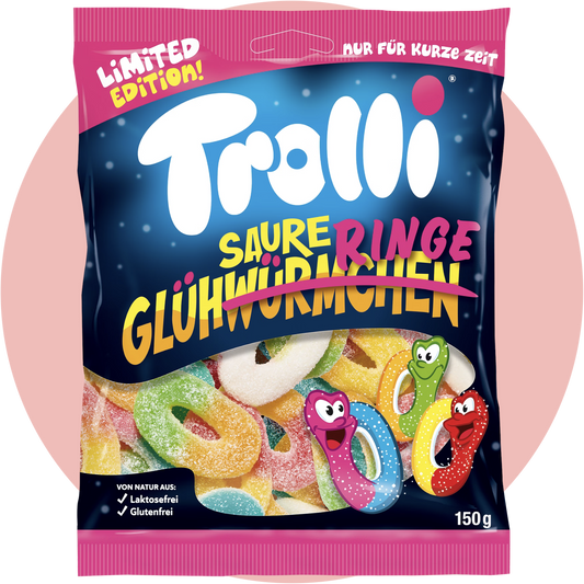 Trolli Saure Glühringe Limited Edition Fruchtgummi Ringe