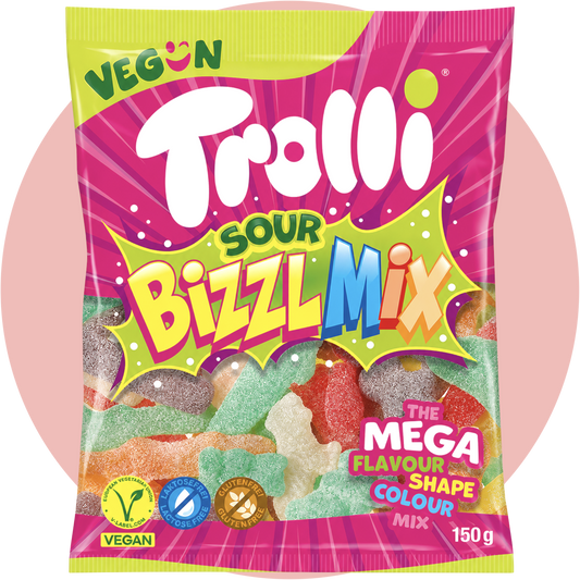 Trolli Sour Bizzl Mix vegane saure Fruchtgummi Mischung